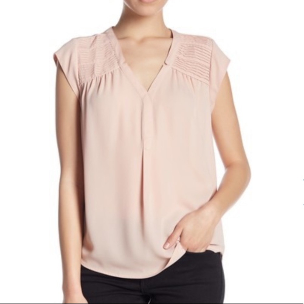 DR2 Pleated Cap Sleeve Blouse-Size S